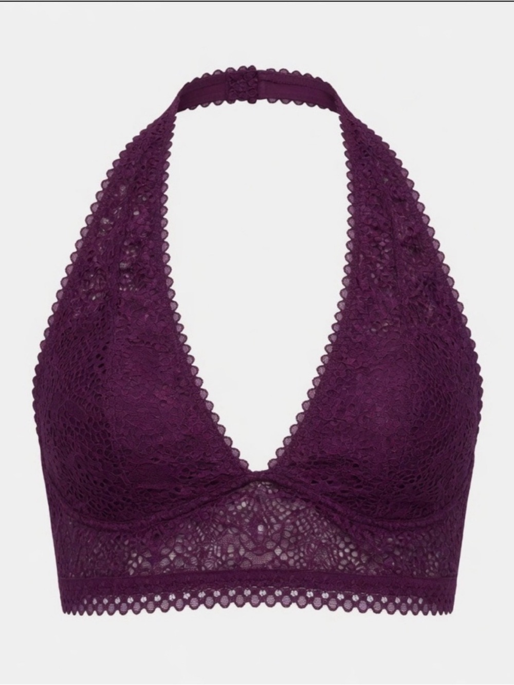 Victoria's Secret Deep Plum Lace Halter Bralette Size S/P